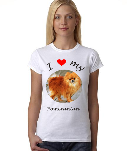 Dogs - I Heart My Pomeranian on Womans Shirt